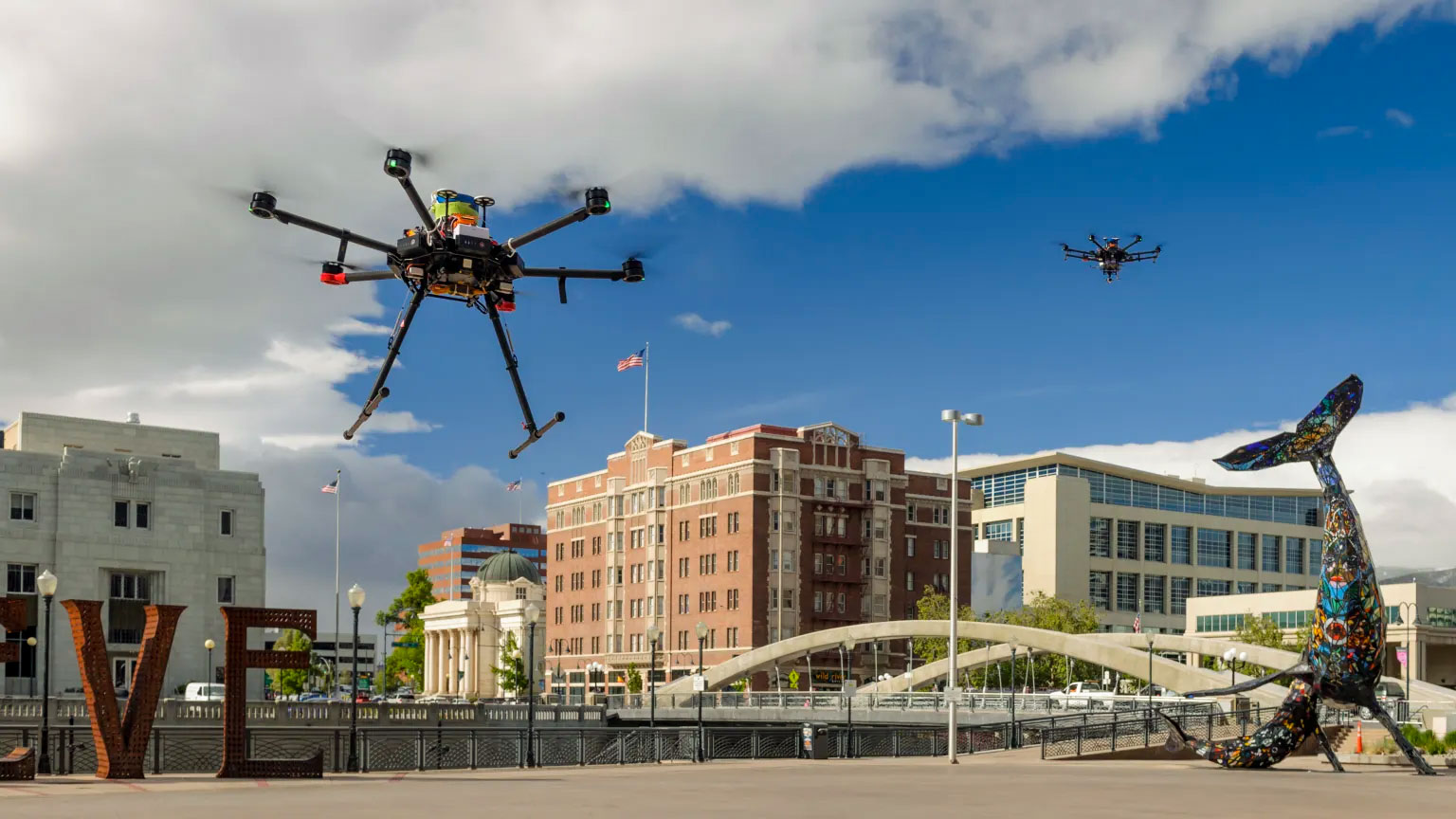 drone in flight